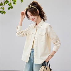 2026早春新款百搭灯芯绒衬衫外套女宽松休闲复古衬衣港风慵懒风，女装衬衫，艾米