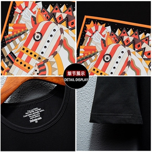 新款高品质套头短袖燙钻潮休闲圆领T恤夏季大码简欧上衣A2525-P63图片