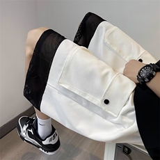 美式机能工装短裤男女欧美五分休闲oversize拼接马裤子BE922-p35，男装休闲裤，星座1008