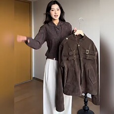 灯芯绒夹克短外套女春秋季气质高级感2025秋冬新款小个子洋气小众，男装夹克，星座506A