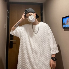 时尚潮短袖潮纯色男简约日系T恤青春流行新款T恤T833P28，男装T恤，星座1116-2