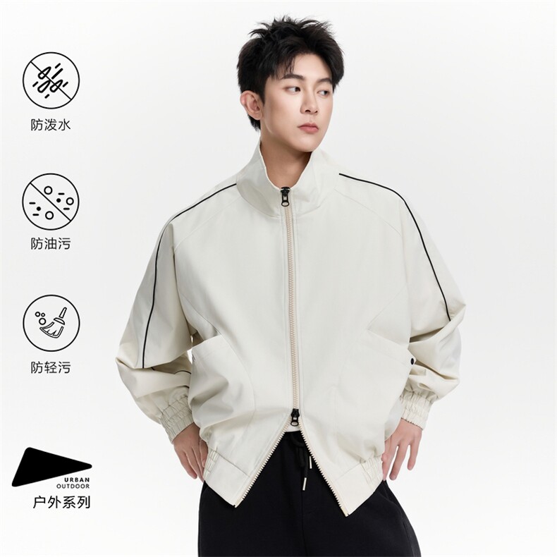 2026春季新款轻奢痞帅宽松纯色夹克潮牌外套男士JS5603-P75,男装夹克,星座610（原A335）