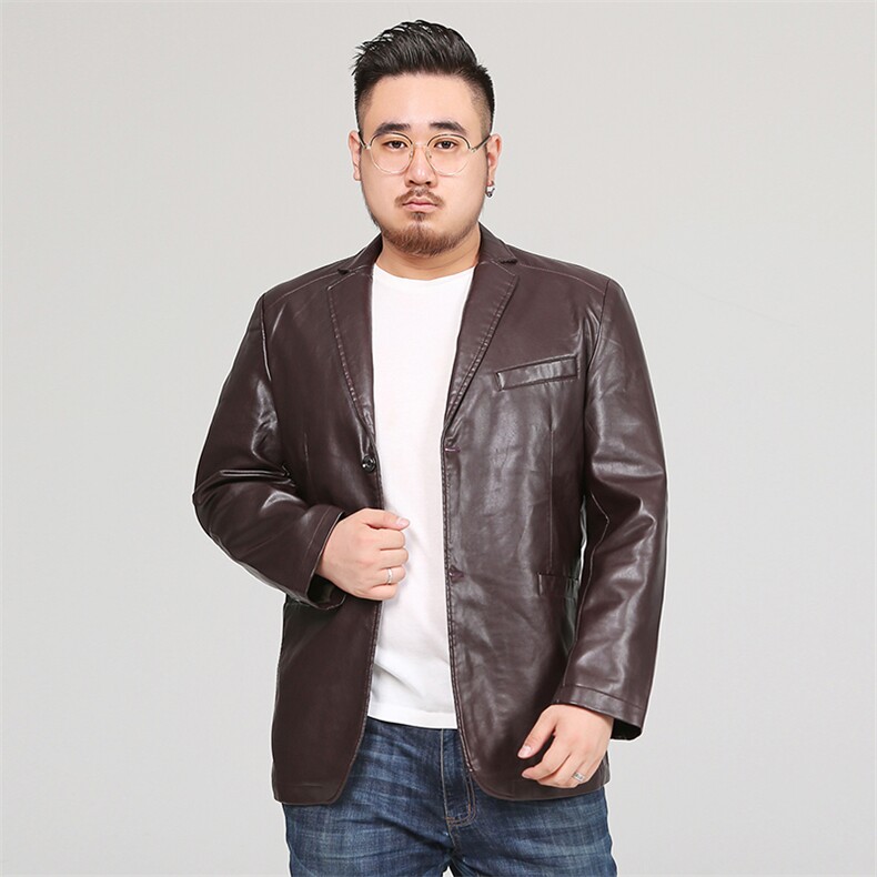 L-8XL秋装新款男士皮衣外套PU男皮西服夹克加肥加大码8808款,男装皮衣,星座802