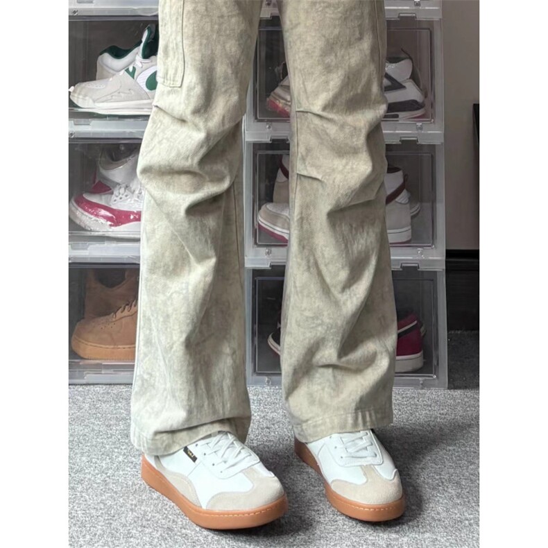 【有货的】杏色扎染工装裤男女美式复古大口袋裤子G810WW-特P58,男装工装外套,星座1007（原301D）