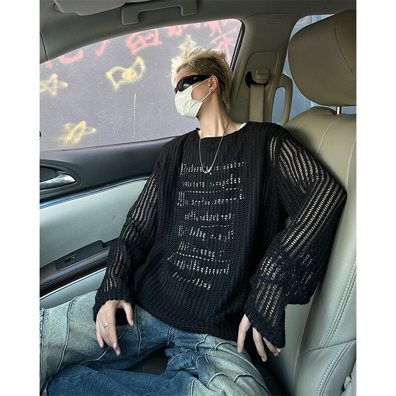 B314P37秋冬男装男生毛衣线衫时尚宽松男日系打底衫图片