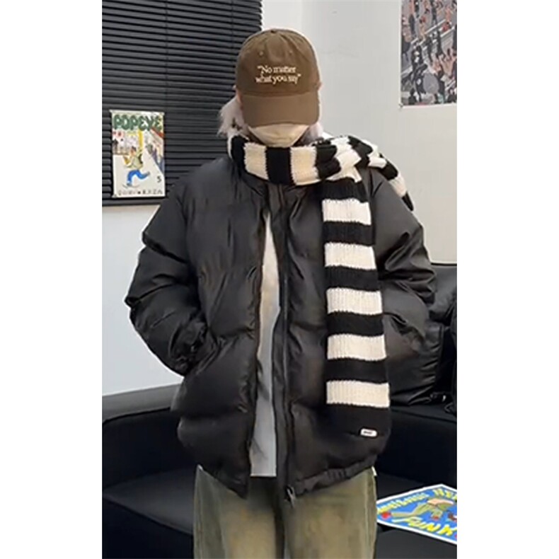 特批P105无差价冬款美式立领棉服外套保暖PU皮衣短款棉衣男M2908图片