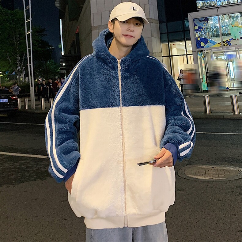 2024冬款潮加绒清新棉衣羊羔绒保暖连帽外套男女 921-P110控价158图片