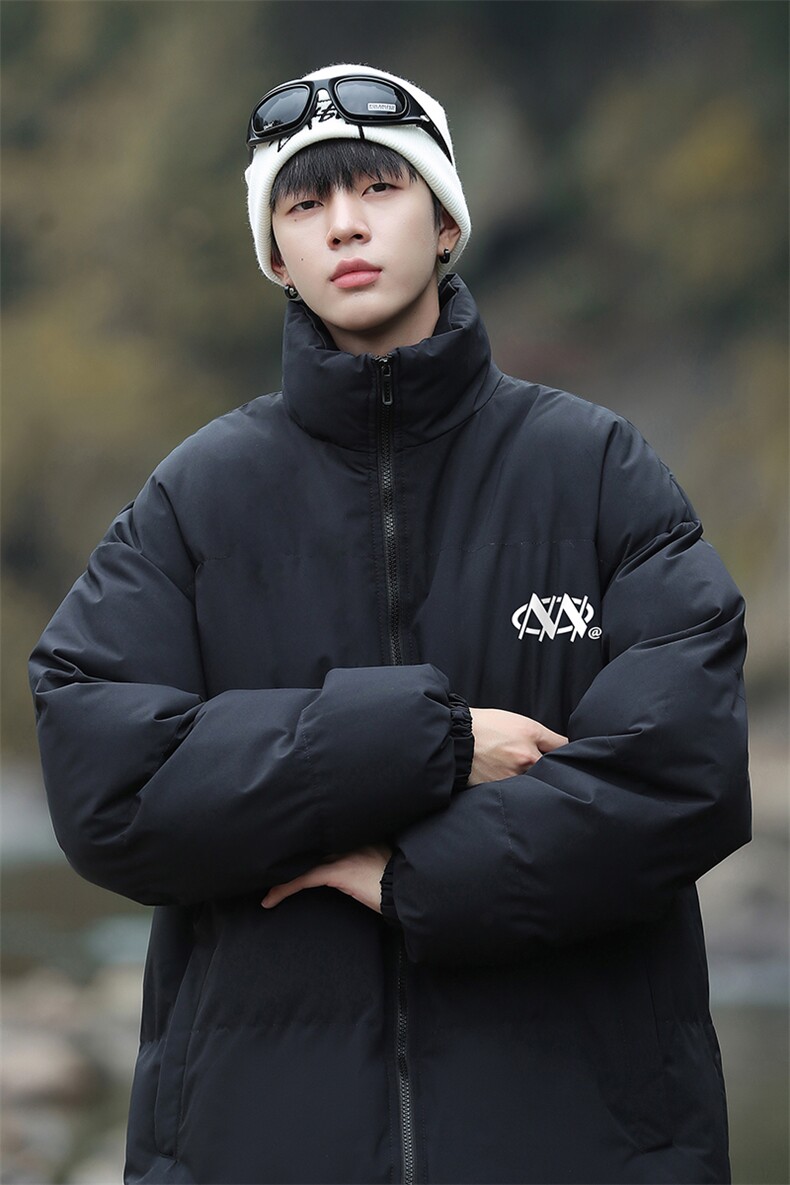 港风23新款冬季时尚百搭情侣立领加厚棉服外套MY62061P85控118,男装棉衣,电商A268A