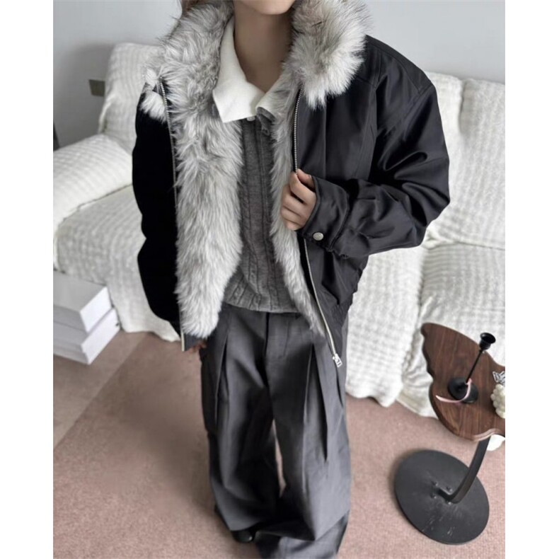 现货一件过冬1500G环保狼毛狼王短宽座山雕棉服JM006-p128，男装棉衣，星座910A