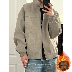 网图扎染pu立领皮加棉夹克情侣棉服外套男H2506-1加棉特P73，男装夹克，电商A341