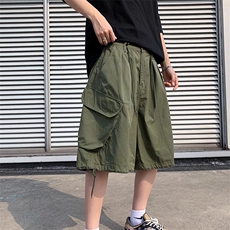 休闲短裤男港风潮流口袋2023夏季新款ins宽松百搭五分裤K1279-P35，男装休闲裤，星座412-3
