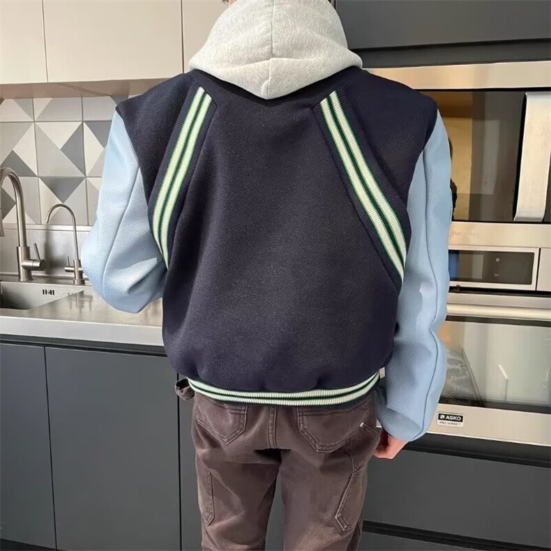 复古拼接徽章刺绣毛呢棒球服夹克男女潮牌外套春秋新款HH510P69,男装夹克,星座1013-5