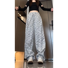 聚酯纤维YK86037-常规P35加绒P50慵懒风马海毛针织裤，男装休闲裤，电商A086-1