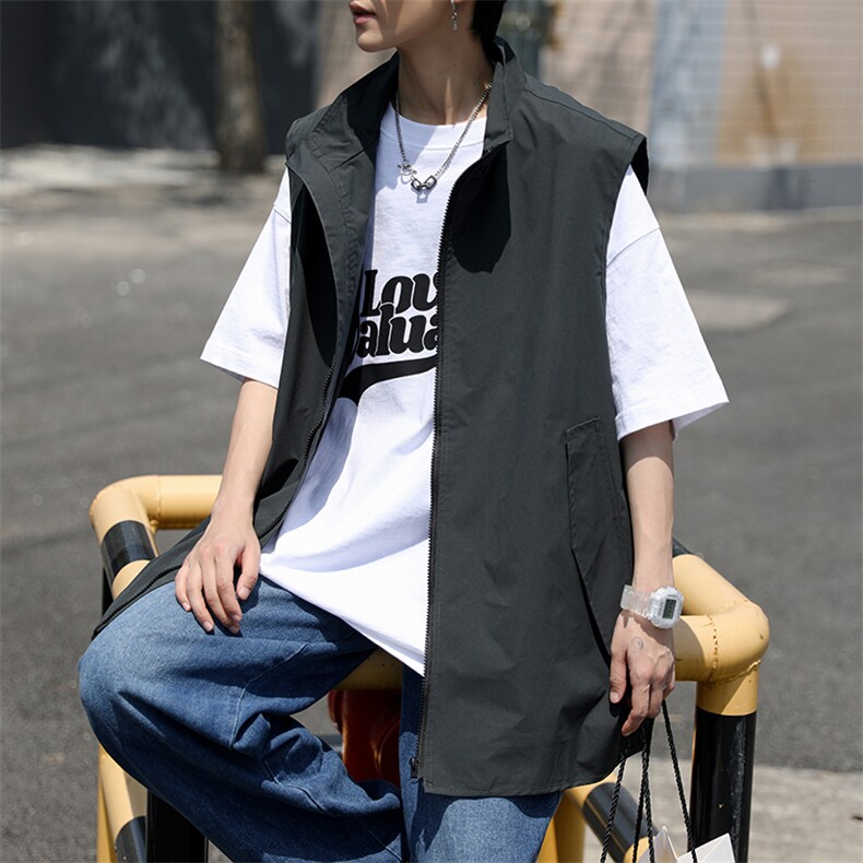 现货2023日系机能工装马甲夏季宽松休闲外穿马甲外套W3110-P35,男装背心/马甲,星座512-2