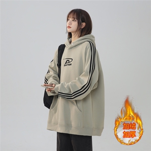 有数据！冬季万针刺绣卫衣上衣情侣装套头衫女 W2204加绒-P65控98，男装卫衣，星座815A