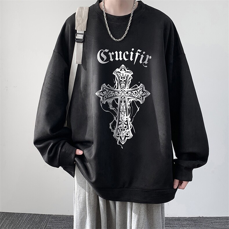控58麂皮绒卫衣男大码重磅长袖t恤男 JW81268-P38图片