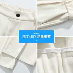 男夏季薄阔腿西裤2025新款宽松直筒垂感男士休闲长裤Q818-P35图片