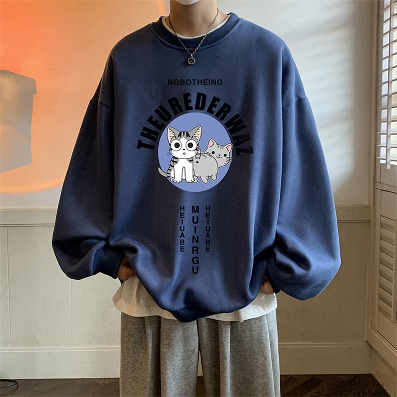 圆领卫衣男大码加厚加绒长袖t恤男S6160-P28加绒款-P33,男装卫衣,电商A040