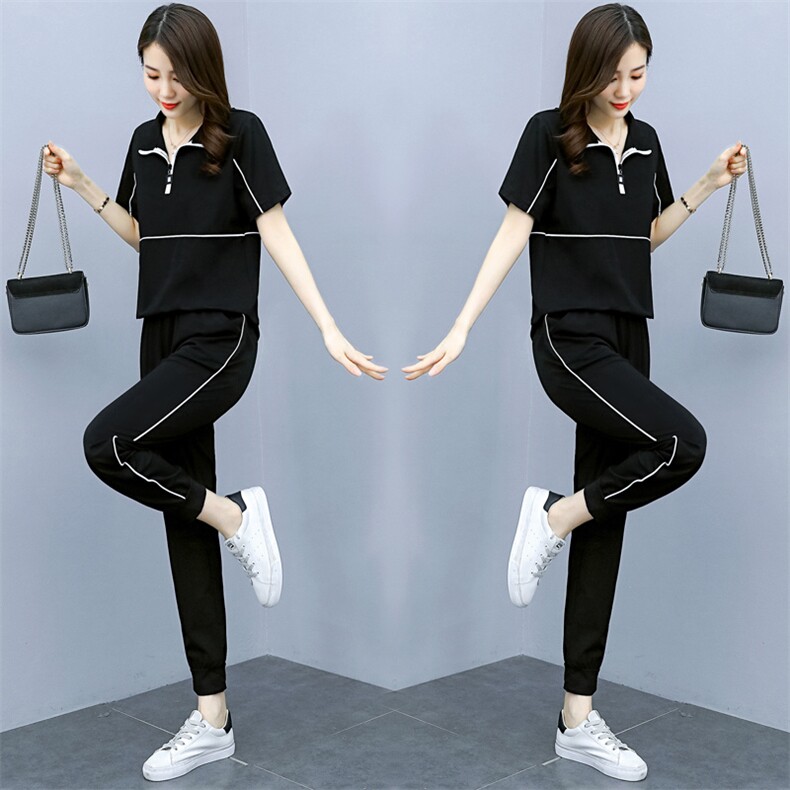 中老年妈妈两件套薄款女时尚夏季冰丝洋气减龄宽松显瘦运动服套装,女装套装/套裙,凝聚力