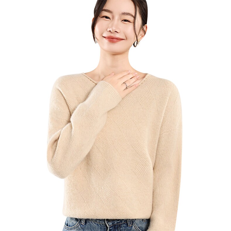 35%羊绒衫秋冬季新款舒适时尚百搭女式宽松长袖打底毛衣,女装羊绒衫,琳尚羊绒