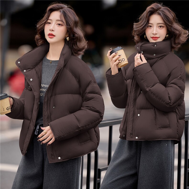 2025年冬季90绒短款泡芙羽绒服，时尚休闲，不挑身材，上身显瘦，，女装羽绒服，米莱