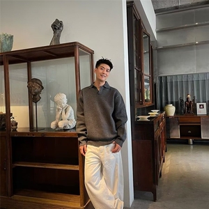 美式潮牌翻领针织衫宽松男MY66-P59图片