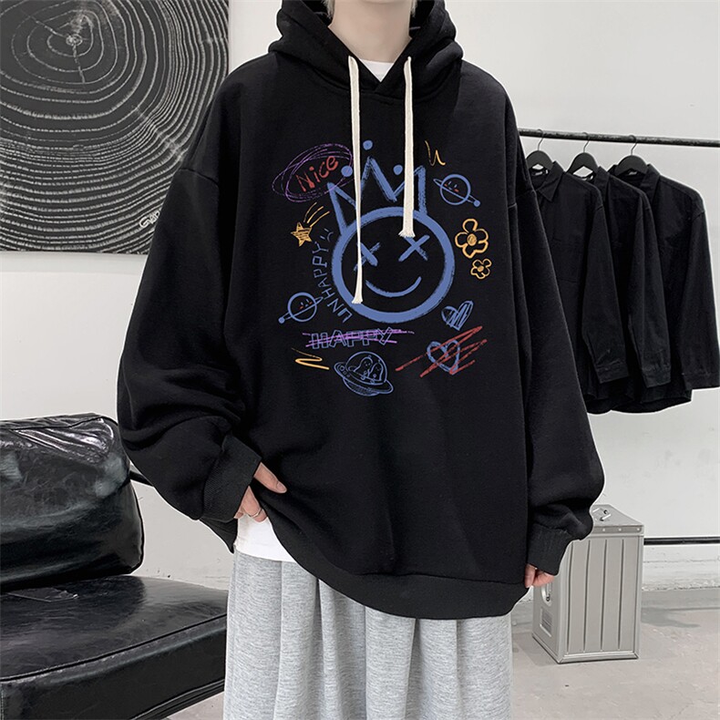 WY2180-P35加绒款-P40纯棉连帽卫衣男大码运动帽衫宽松薄外套男,男装卫衣,电商A040