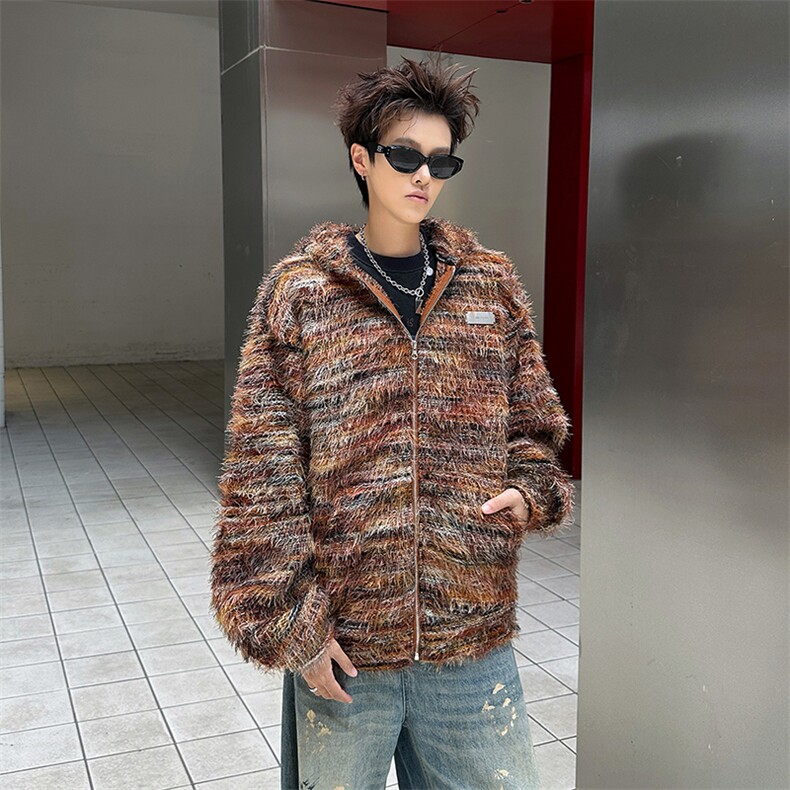 情侣美拉德油画渐变条纹毛衣男宽松开衫外套潮针织衫MY09573-P70,男装针织衫/毛衣,星座308B-2
