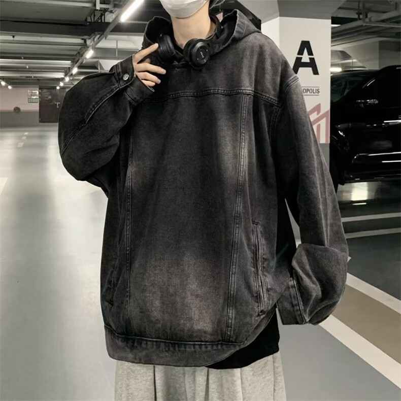 美式秋季连帽牛仔夹克新款男时尚潮外套JK818P68,男装夹克,星座1116-2