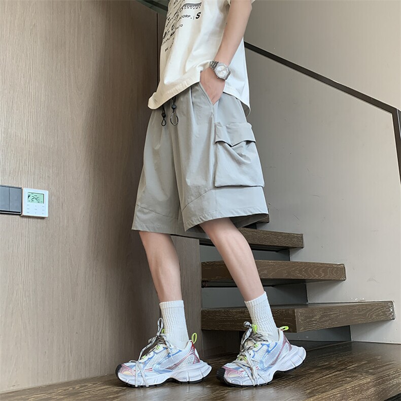 夏季新款工装拼接五分短裤XZ604-DK227-P35控48,男装牛仔裤,星座604