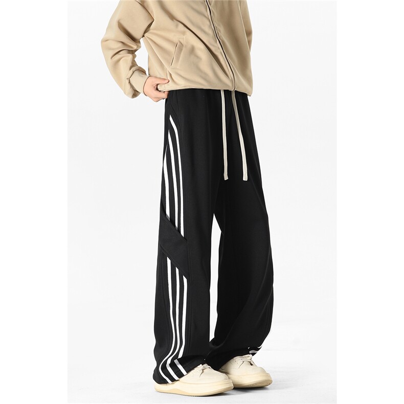 2026春季新款侧边三条杠拖地裤男设计感休闲卫裤K1990特P30控48,男装休闲裤,电商A001