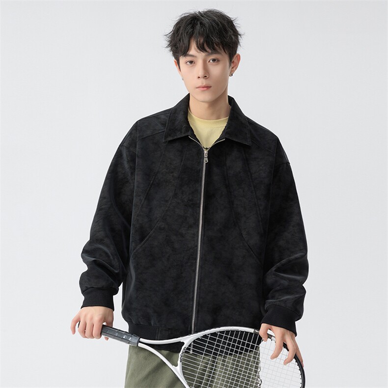 潮流宽松皮衣夹克高街潮牌休闲上衣A161-6850-P75,男装皮衣,电商A161