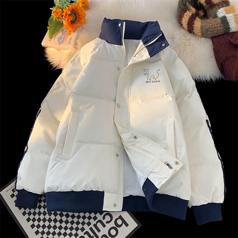 ！2025秋冬新款男士撞色立领棉服加厚棉衣MY203特P80,男装棉衣,电商B220