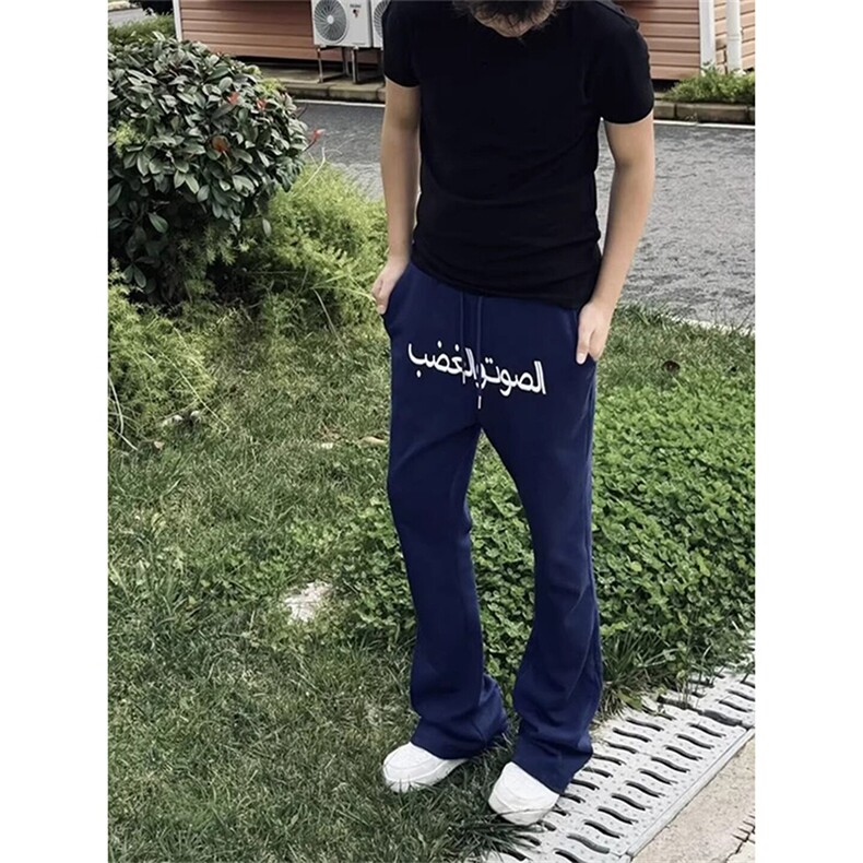 美式高街潮牌男女运动休闲裤直筒宽松慵懒显瘦印花休闲卫裤子,男装休闲裤,电商A486