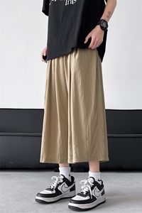 8XL-M 特大码阔腿山本裤冰丝裤男薄七分裤褶皱慵懒凉凉裤K977P45图片
