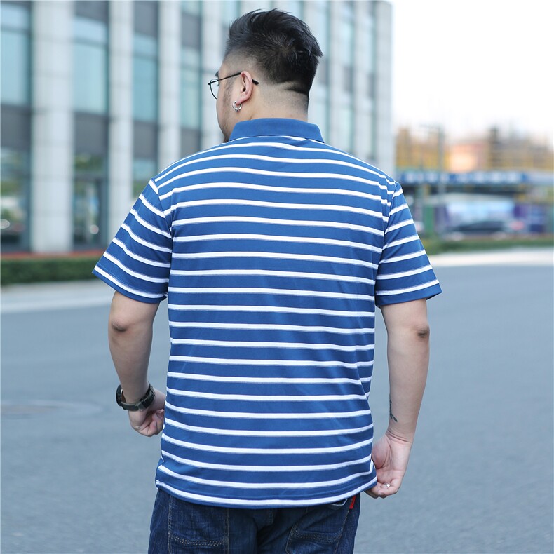 夏季新款棉短袖T恤男士翻领条纹polo衫休闲男装加肥大码5932款,男装T恤,星座802