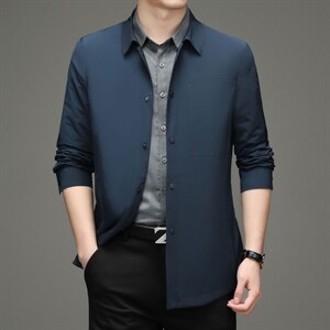 YY-A6629962男士2023年秋季新款长袖外套休闲青年中长款风衣P198图片