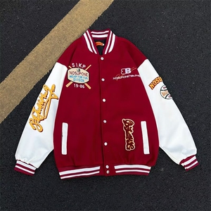美式复古刺绣棒球服夹克男女秋季情侣潮牌嘻哈外套HHA164 P70,男装夹克,星座1013-5