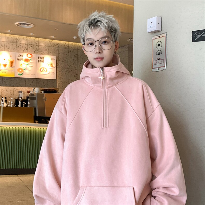 港风重磅复合鹿皮绒340克烧花工艺潮牌卫衣XZ301AW002P68,男装卫衣,星座301A