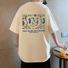 T699夏季新品短袖t恤纯棉运动体恤衫oversize大码透气舒适男装，男装T恤，星座304A