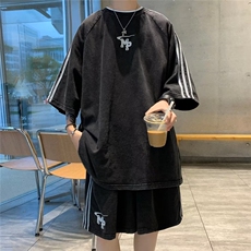 气质百搭休闲套装夏季五分袖潮流男五分裤WT117P52，男装休闲套装，星座1116-2