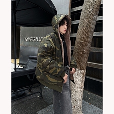 现货！男士高品质迷彩加厚加棉宽松皮草休闲棉服外套MJ1041-p155，男装棉衣，电商B288
