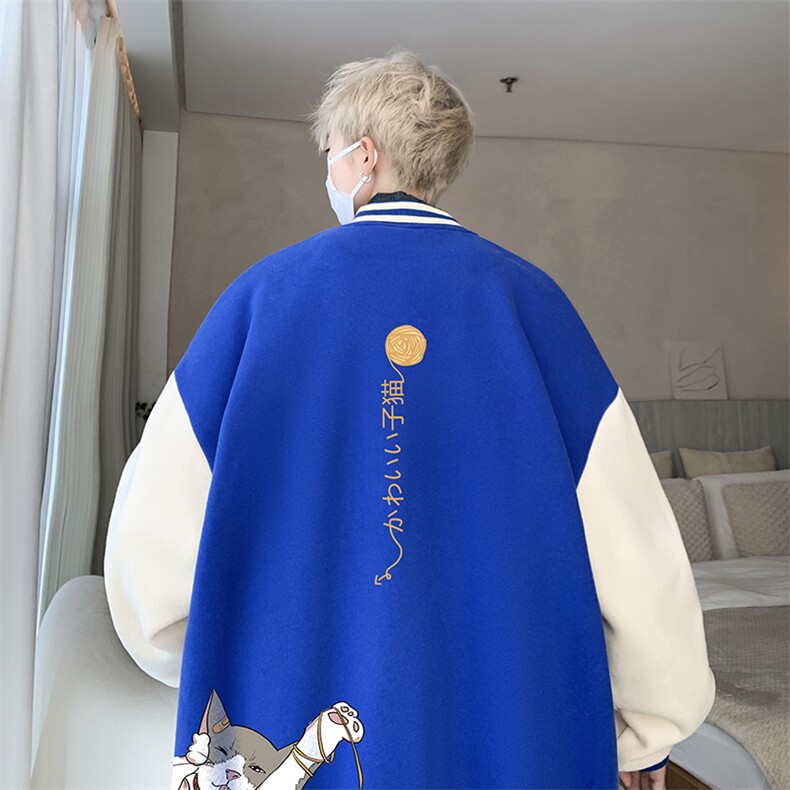 摇粒绒棒球服男大码开衫卫衣男夹克BF86013-P65,男装夹克,电商A040