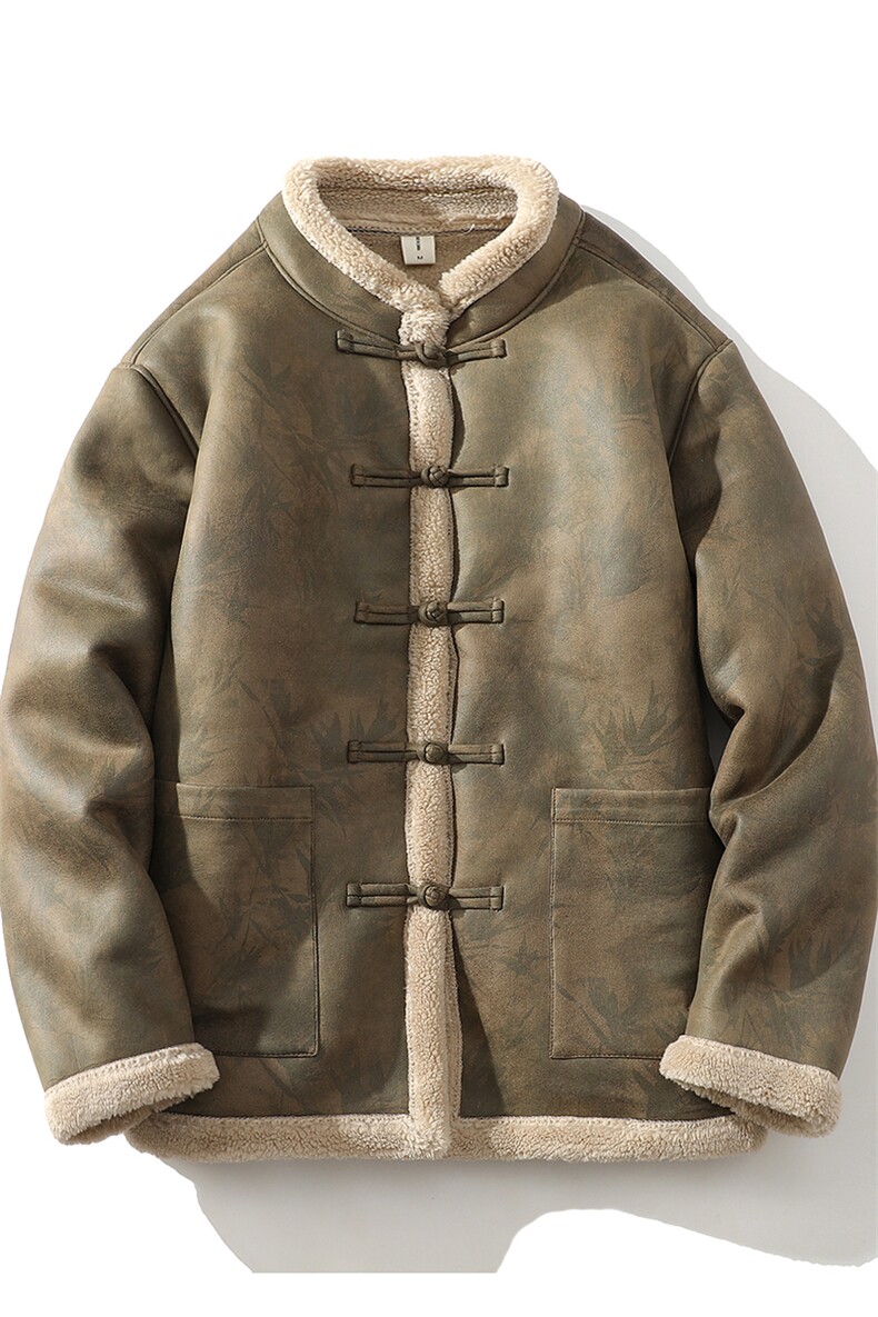 风棉衣男冬新款外套皮毛一体夹克大码羊羔绒保暖棉服1203p158,男装夹克,电商A016