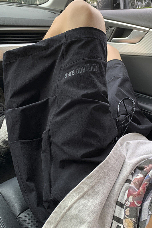 夏季冰丝工装字母印花短裤XZ604-DK214-P35控48,男装休闲裤,星座604