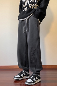 抖音品质大码男裤重磅双面奥粒绒加绒加厚束脚休闲裤M-5XL特P45图片