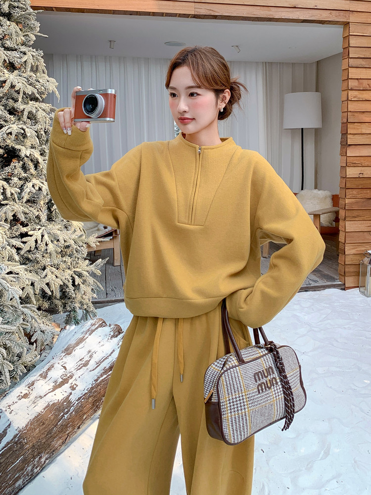 2025冬季新品现货主推加绒加厚卫衣套装2C087-C288-P195-K279,女装卫衣/绒衫,2C087