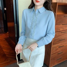 上衣春季新款OL长袖衬衫设计感小众衬衣，女装衬衫，美吧服饰