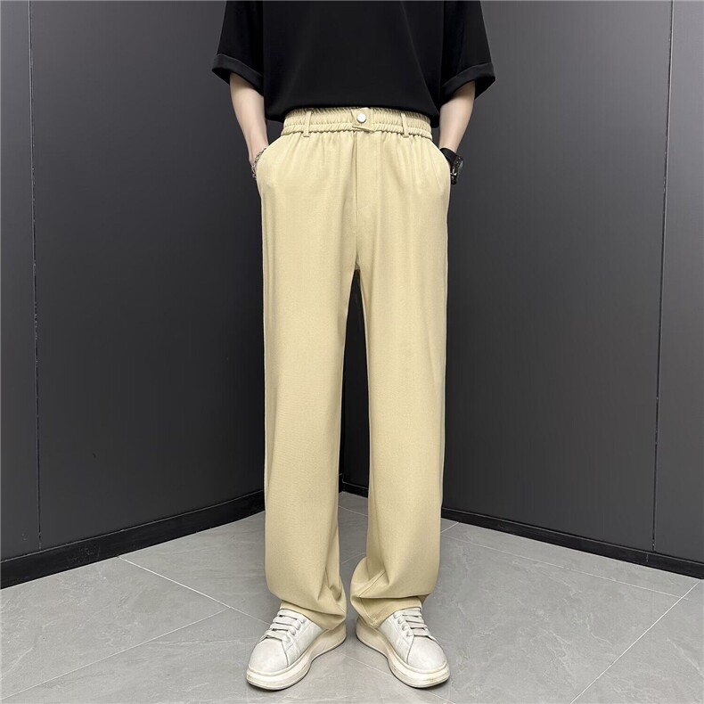 西裤男生直筒宽松垂坠感高级感夏季薄款休闲裤美式高腰西装裤，男装西裤，星座410-7