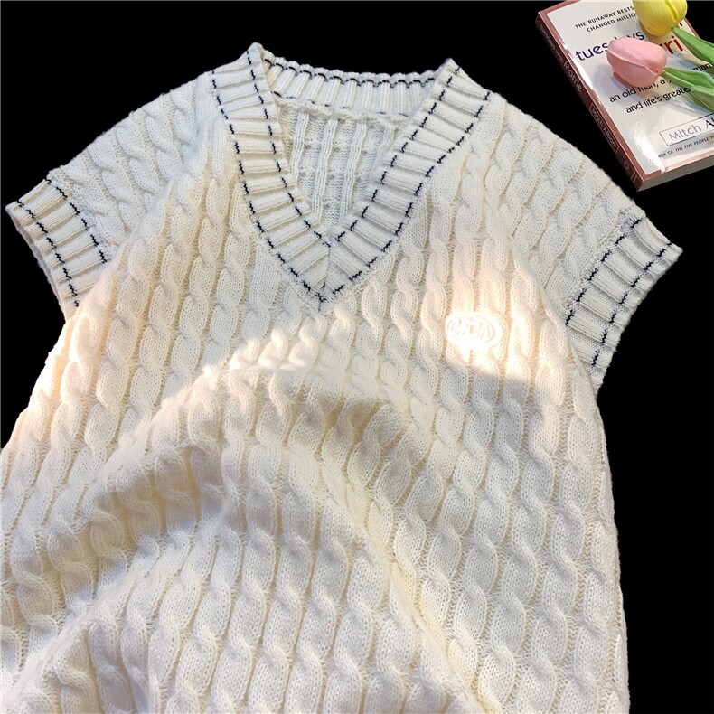 秋冬情侣款新款针织衫圆领毛衣男装港风宽松背心X5577-P60控78,男装背心/马甲,电商A061-1